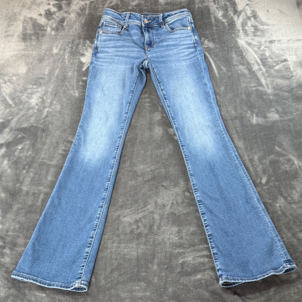 American Eagle Kick Boot Next Level Stretch Jeans Womens 0 Long Mid Rise